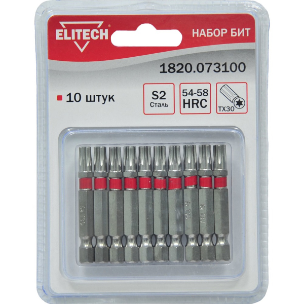 Набор бит ELITECH TORX 30*50мм 10шт   1820.073100