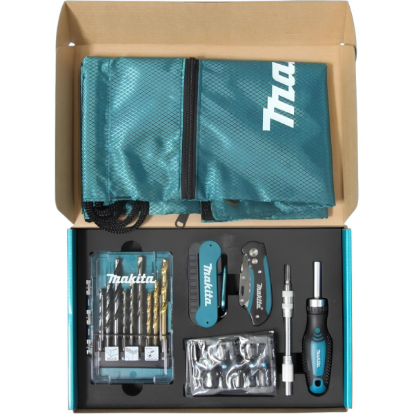 Набор сверл и бит Makita с трещоткой и ножом 29 предметов   E-30053