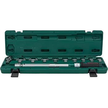 Динамометрический ключ JONNESWAY 1/2"DR со сменными рожковыми насадками 13-30мм и приводом 40-200 НМ