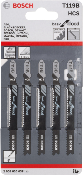 Пилочки BOSCH  T 119  B     2.608.630.037