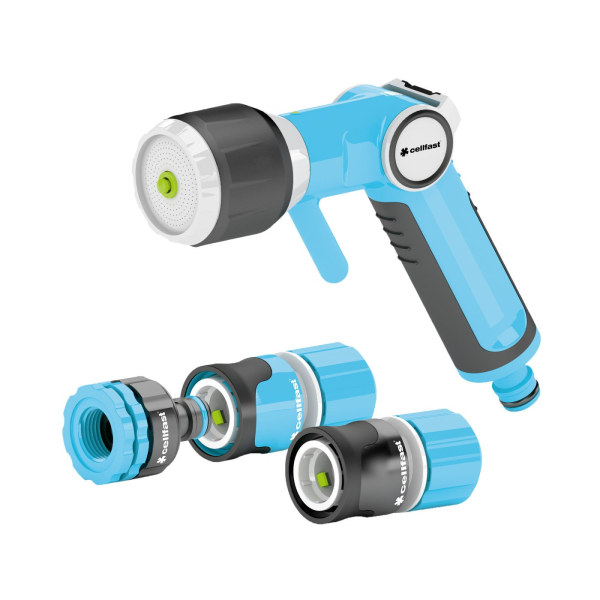 Пистолет для полива CELLFAST ERGOLINE многофункциональный 3/4" + набор