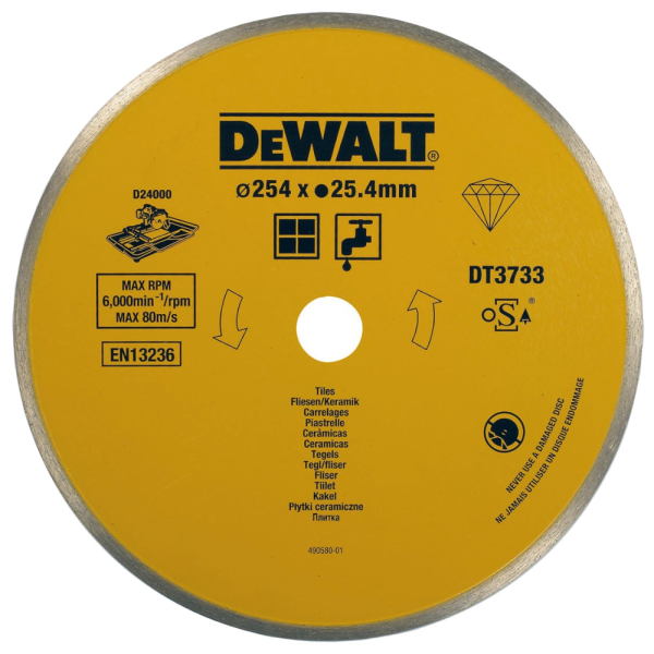 Диск алмазный DEWALT DT 3733 254*25,4 мм сплошной