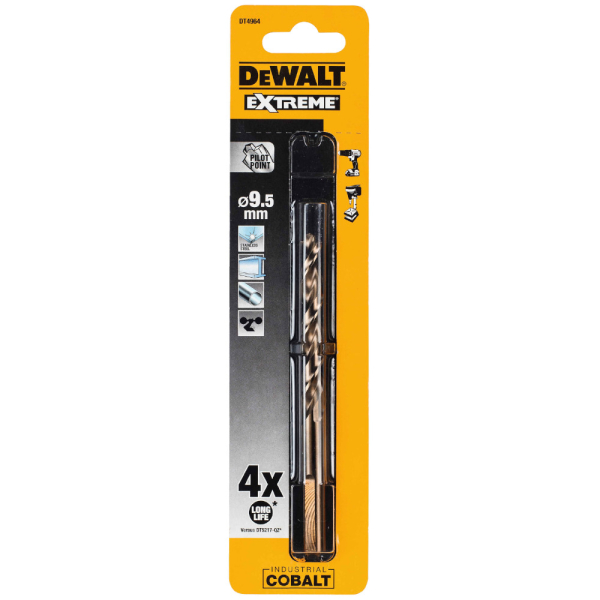 Сверло DEWALT по металлу Cobalt 8% 9,5*125   DT 4964    (1 шт в упак)