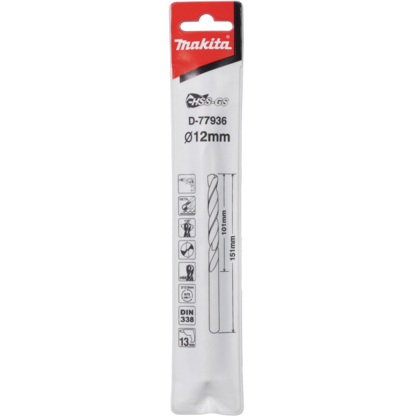 Сверло Makita по металлу HSS-GS 12*151   D-77936