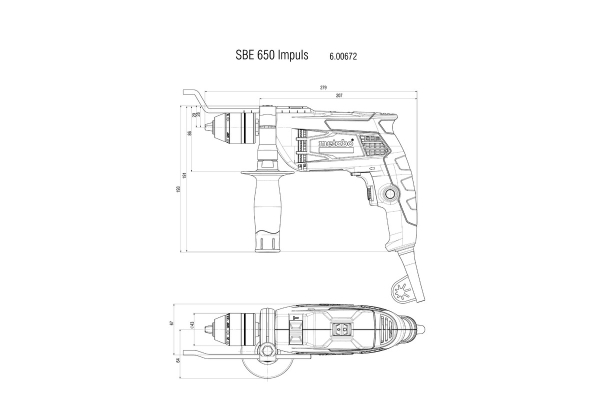 Дрель Metabo SBE 650 Impuls кейс