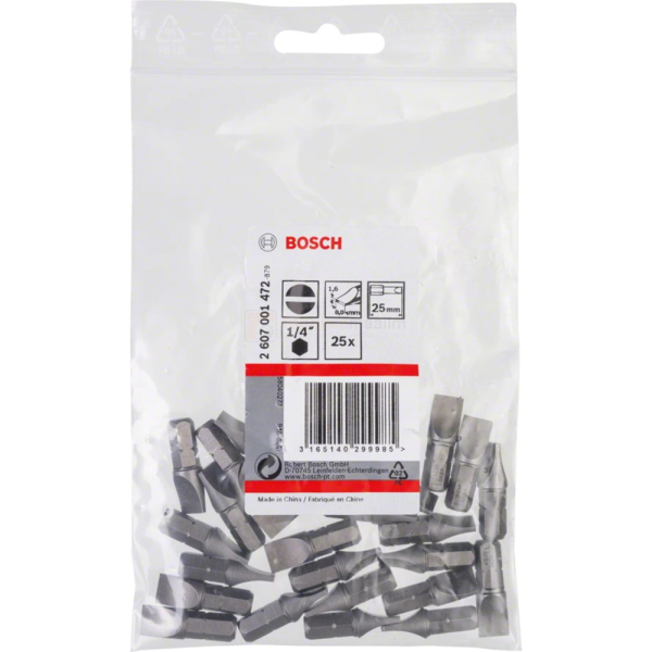 Набор бит BOSCH из 25 штук S 1.6*8.0 25мм     2.607.001.472
