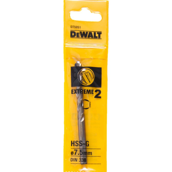 Сверло DEWALT по металлу  7,5*109   DT 5051    (1шт в упак)