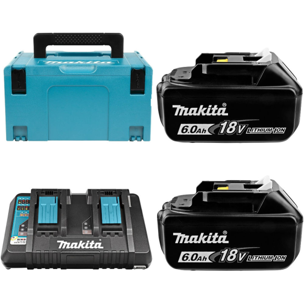 Набор Makita PSK 2 аккумулятора BL1860B,зарядное устройство DC18RD,кейс MAKPAC тип 3