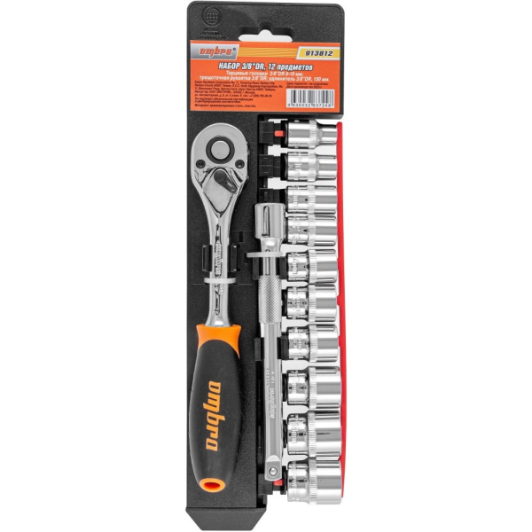 Набор торцевых головок OMBRA с аксессуарами 3/8"DR, 12 предметов   913812