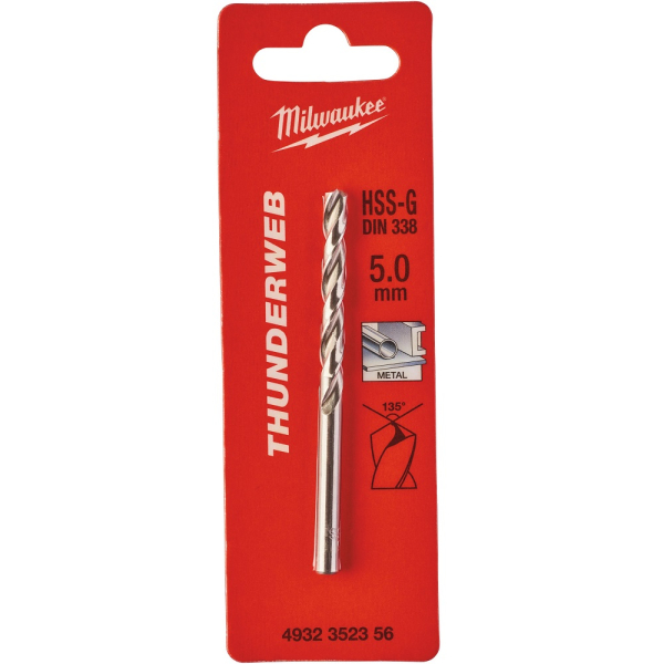 Сверло Milwaukee HSS-G THUNDERWEB по металлу 5.0x86 мм