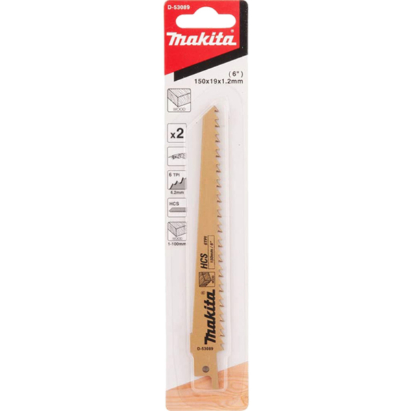 Полотно пильное Makita для сабельной пилы 150*1,2*6TPI 2 шт.   D-53089