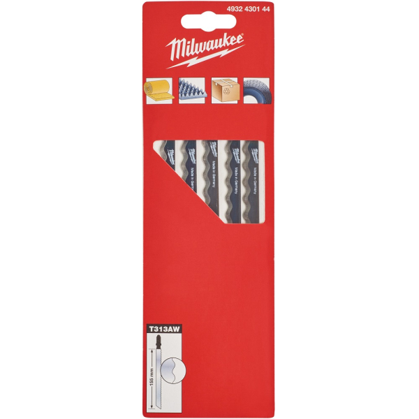 Пилочки Milwaukee для лобзика T313AW 155 мм 5 шт