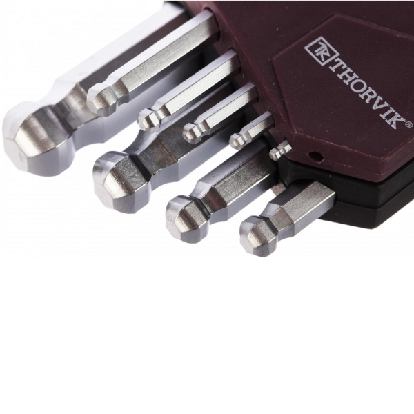 Набор ключей THORVIK торцевых шестигранных с шаром, H1.5-H10, 9 предметов   HKSB9S