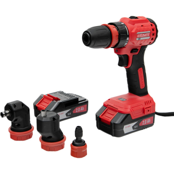 Дрель аккумуляторная FELISATTI ДА-18В со съёмными насадками   198.5.3.00