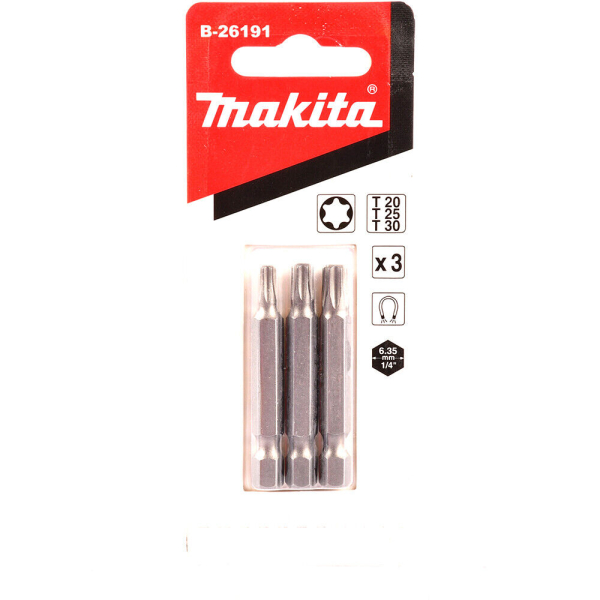 Биты Makita E-form (MZ) T20/T25/T30-50 мм 3 шт   B-26191