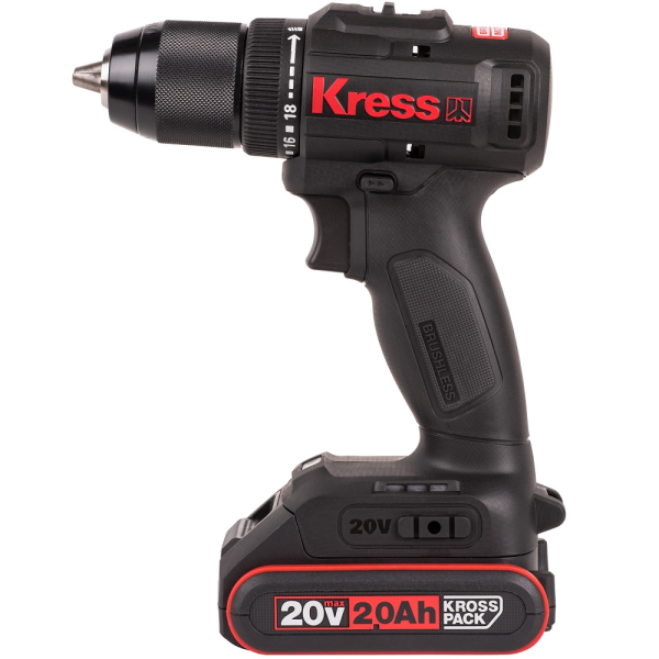 Дрель аккумуляторная KRESS KU212.1 20V 2Ачx2 ЗУ Сумка+коробка
