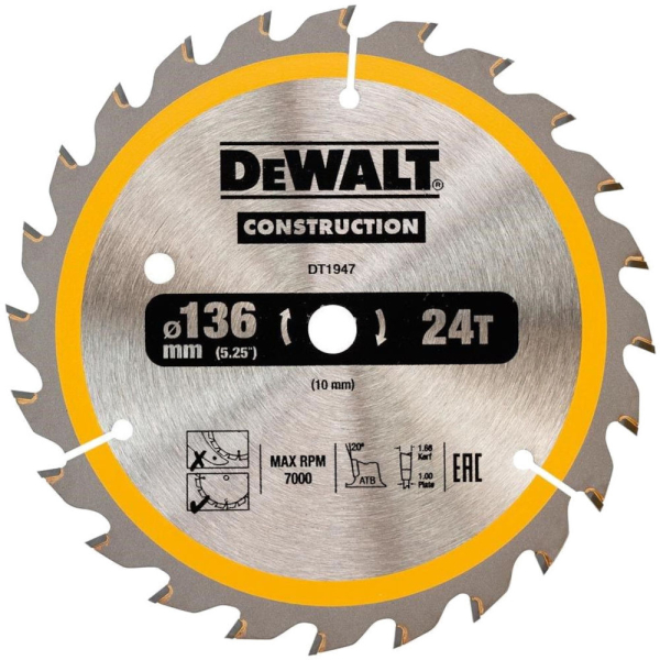 Диск п/п DEWALT DT 1947   136*10*24