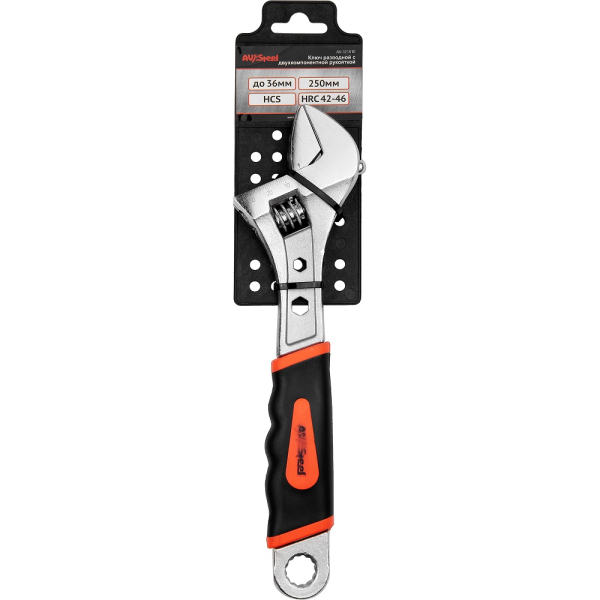 Ключ разводной AV Steel с двухкомпонентной рукояткой 250мм  AV-321510