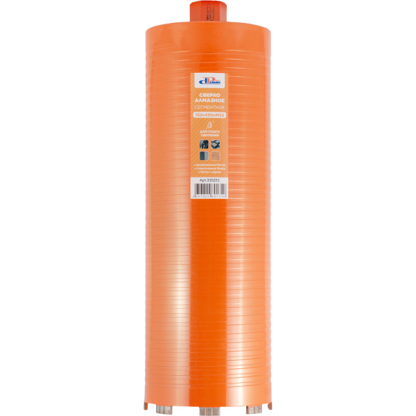 Сверло алмазное сухое DIAM ProfiDiam 152x450x8хM22 по бетону   310251