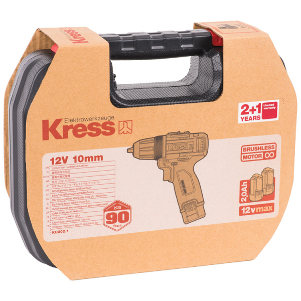 Дрель аккумуляторная KRESS KU202.1 12V 2,0Ач ЗУ 1,5А кейс 