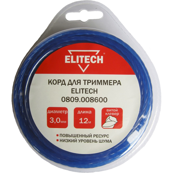 Леска ELITECH 3,0*15 м (витой клевер)