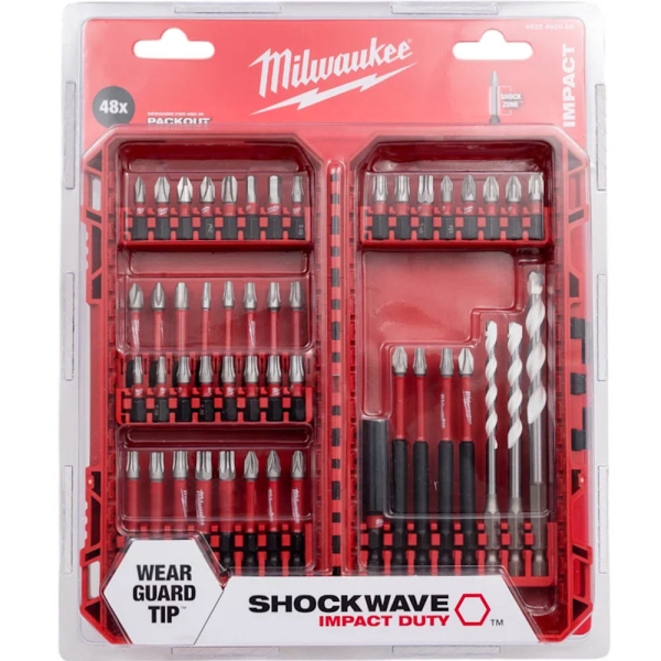 Набор бит Milwaukee SHOCKWAVE 48шт GEN III кейс