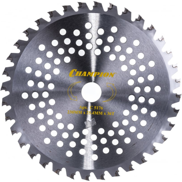 Нож CHAMPION для триммера Tiger 36 зубчатый d=230*25,4mm твердосплавные зубцы   C5176