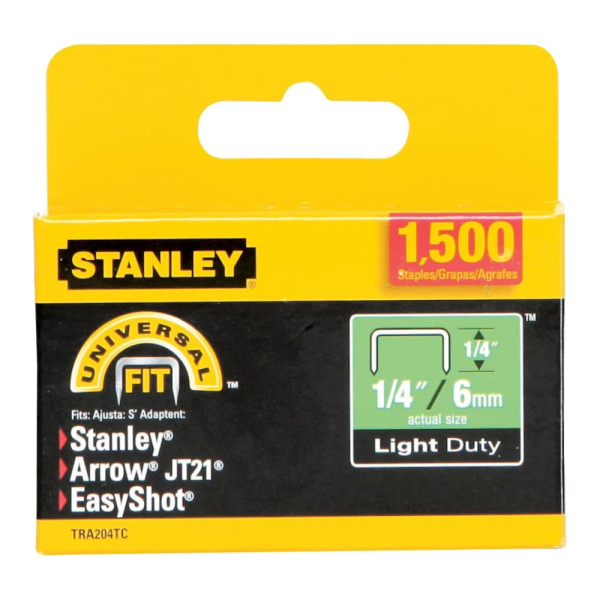 Скобы для степлера STANLEY LIGHT DUTY тип ''А'' 6мм*1500шт  1-TRA204TCS