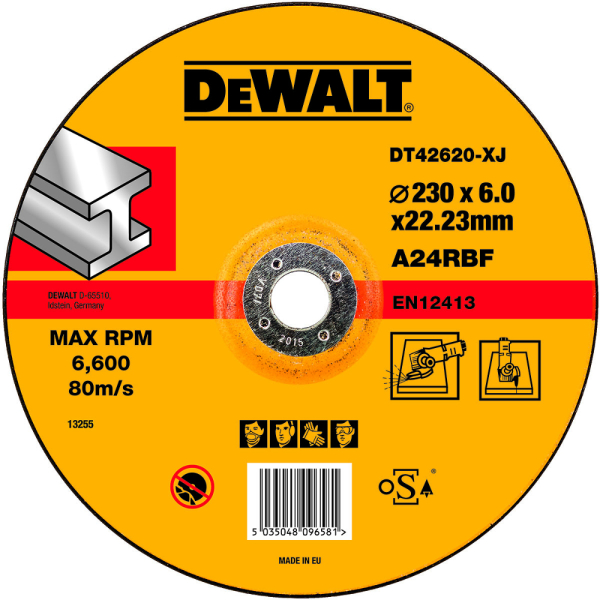 Диск абразивный DEWALT 230*6,0*22.2 шлифовальный DT 42620