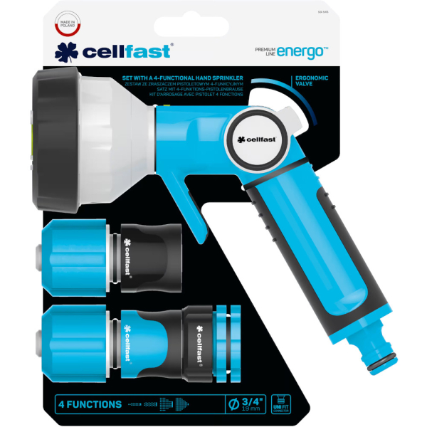 Пистолет для полива CELLFAST ERGOLINE 4-х функциональным 3/4" + набор