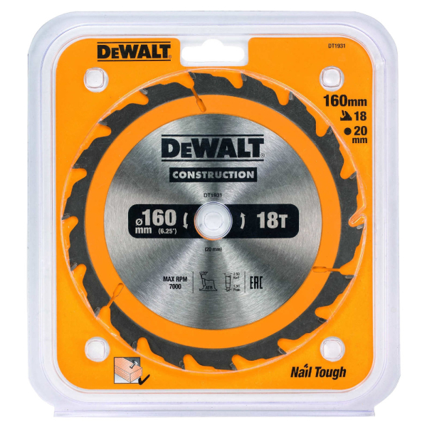 Диск п/п DEWALT DT 1931   160*20*18