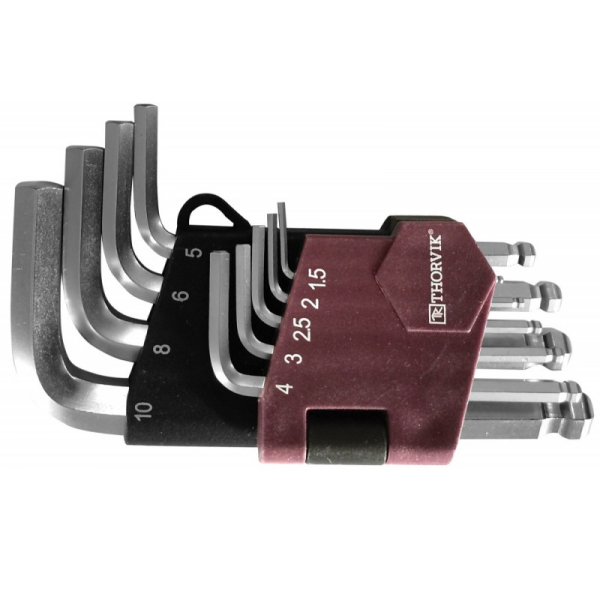 Набор ключей THORVIK торцевых шестигранных с шаром, H1.5-H10, 9 предметов   HKSB9S