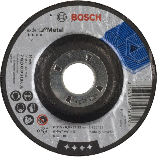 Диск абразивный BOSCH 115*22*6,0 шлифовальный     2.608.600.218