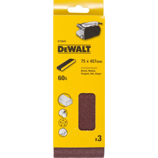 Лента шлифовальная DEWALT 75*457 Р-60   DТ 3641 QZ