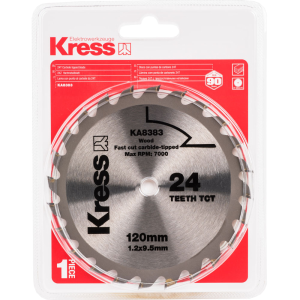 Диск KRESS 120х1,2х9,5 мм твердосплавный по дереву   KA8383