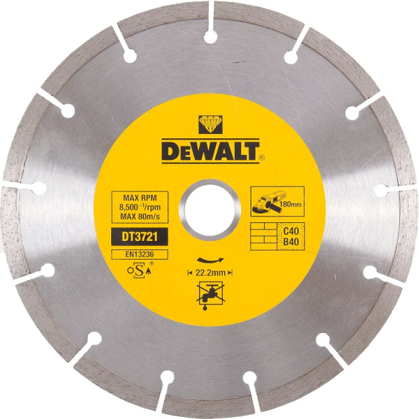 Диск алмазный DEWALT DT 3721 180*22,2 мм сегмент
