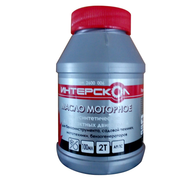 Масло Интерскол 2-х тактное полусинтетика 100 мл
