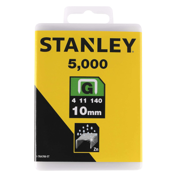 Скобы для степлера STANLEY HEAVY DUTY тип ''G'' 10мм*5000шт  1-TRA706-5T
