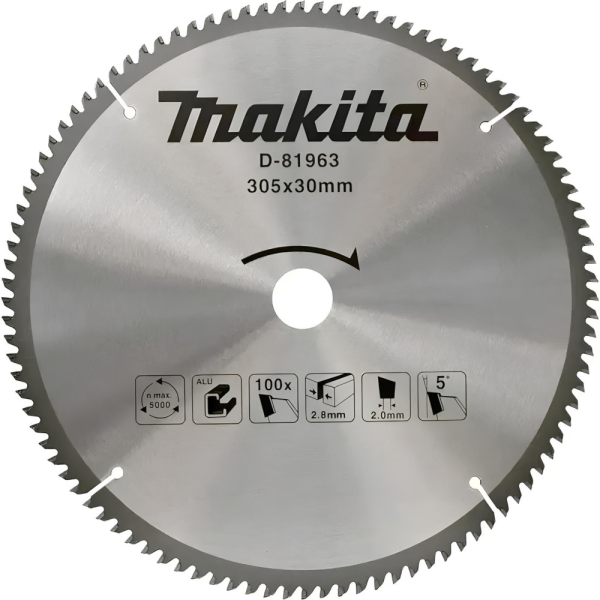 Диск п/п Makita 305*30*2.8/2*100T   (D-81963) алюминий