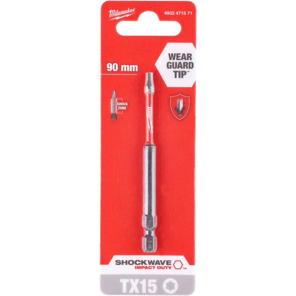 Бита Milwaukee SHOCKWAVE TX15 90мм