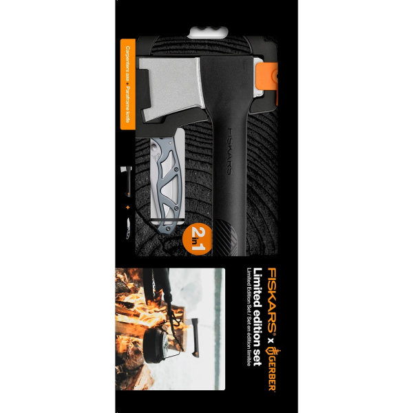Набор Fiskars: Топор плотницкий малый + складной нож Paraframe