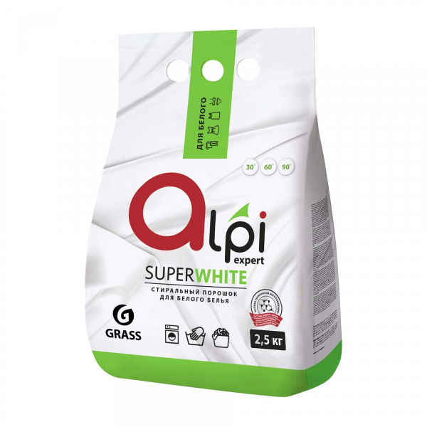 Средство для стирки порошкообразное GRASS "ALPI Expert" для белого белья 2,5кг   125399