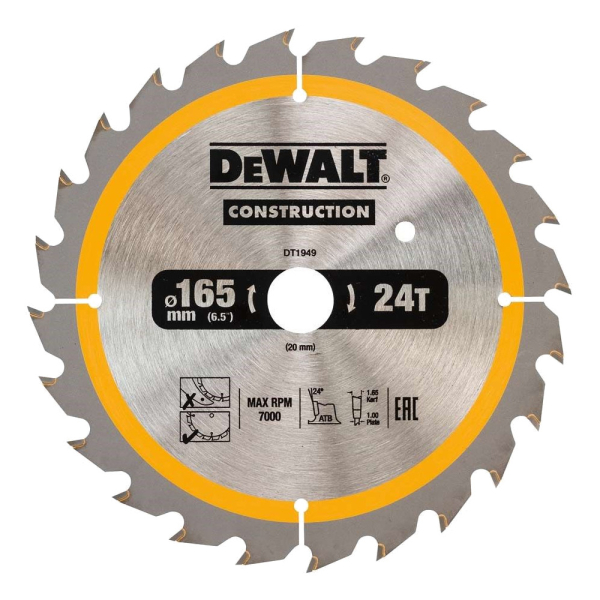 Диск п/п DEWALT DT 1949   165*20*24