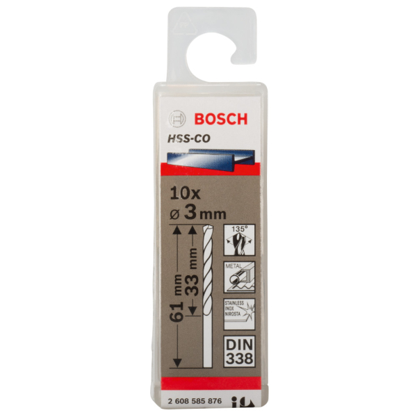Сверло BOSCH HSS-Co Standardline  3,0*61 по металлу   2.608.585.876