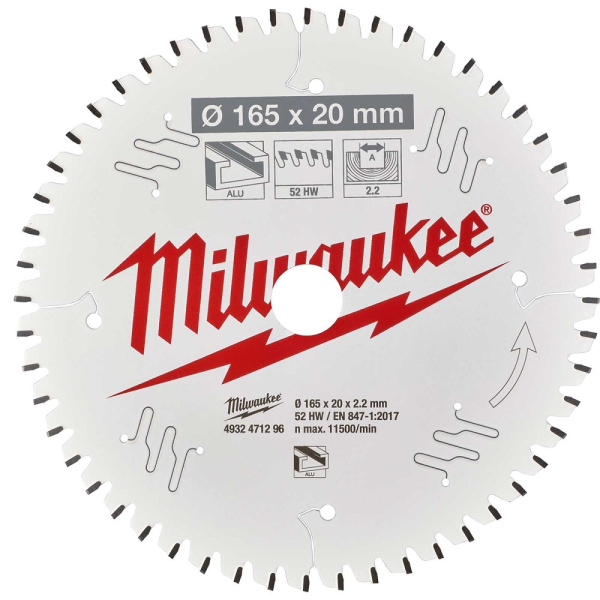 Диск п/п Milwaukee 165*20*52 мм  алюминий