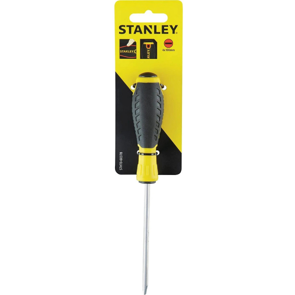 Отвертка STANLEY ESSENTIAL прямой шлиц 4x100мм     STHT0-60378