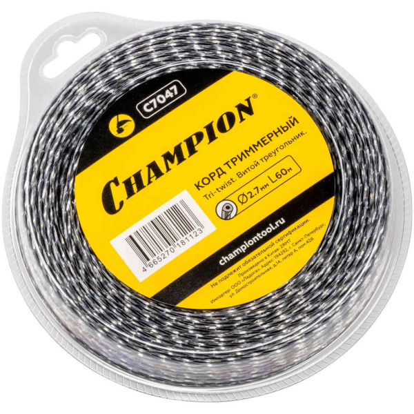 Леска CHAMPION Tri-twist 2,7*60 м (витой треугольник)   C7047
