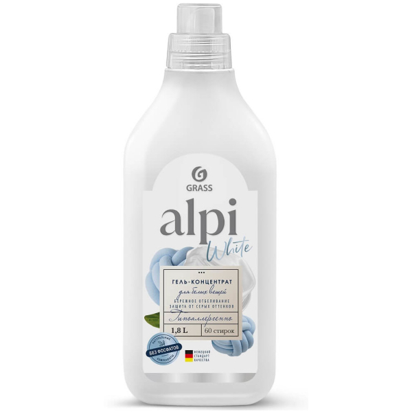 Средство для стирки жидкое GRASS "ALPI white gel"  1.8л   125733