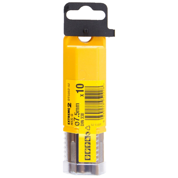 Сверло DEWALT по металлу 7,5*109 (10 штук в упаковке)   DT 5552