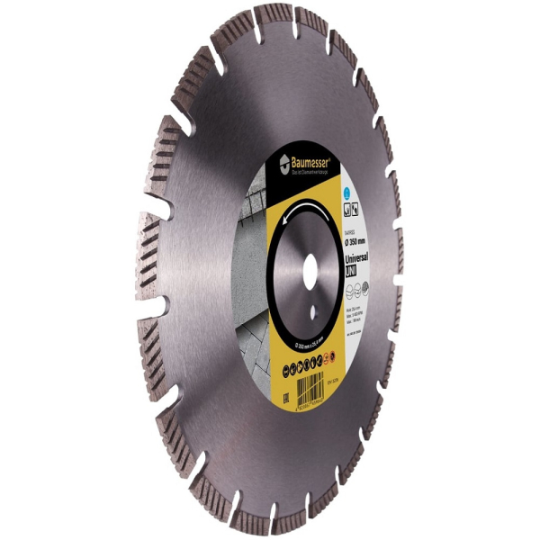Диск алмазный BAUMESSER Uni PLUS 1A1RSS/C3-H 350x3,5/2,5x10x25,4-24
